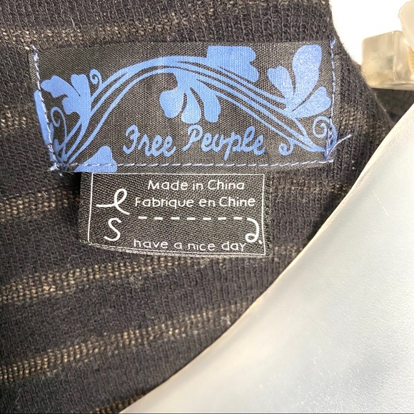 FREE PEOPLE Black Ivory Striped Wool Dress Size S - Picture 3 of 7